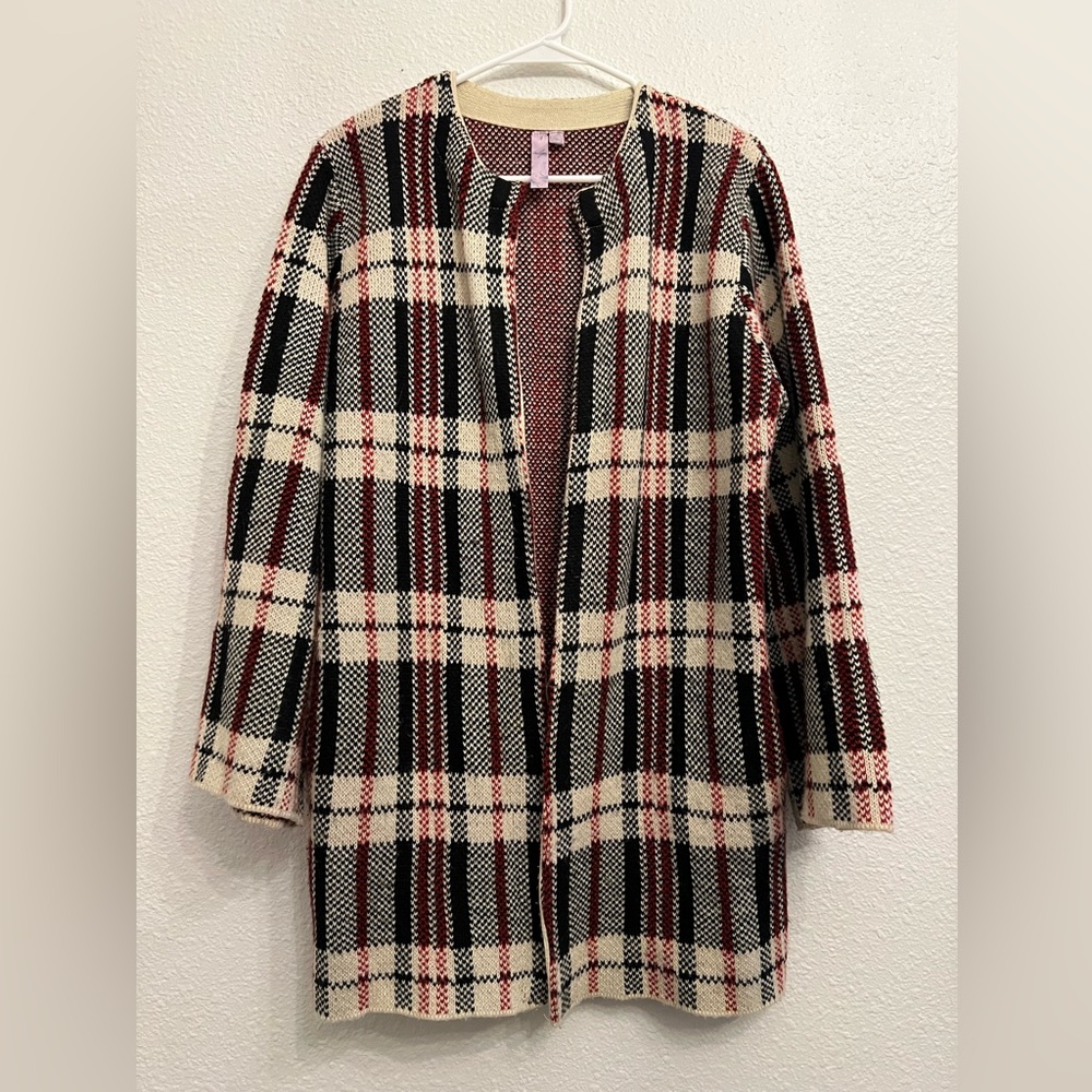 Alya open front cardigan plaid M/L
